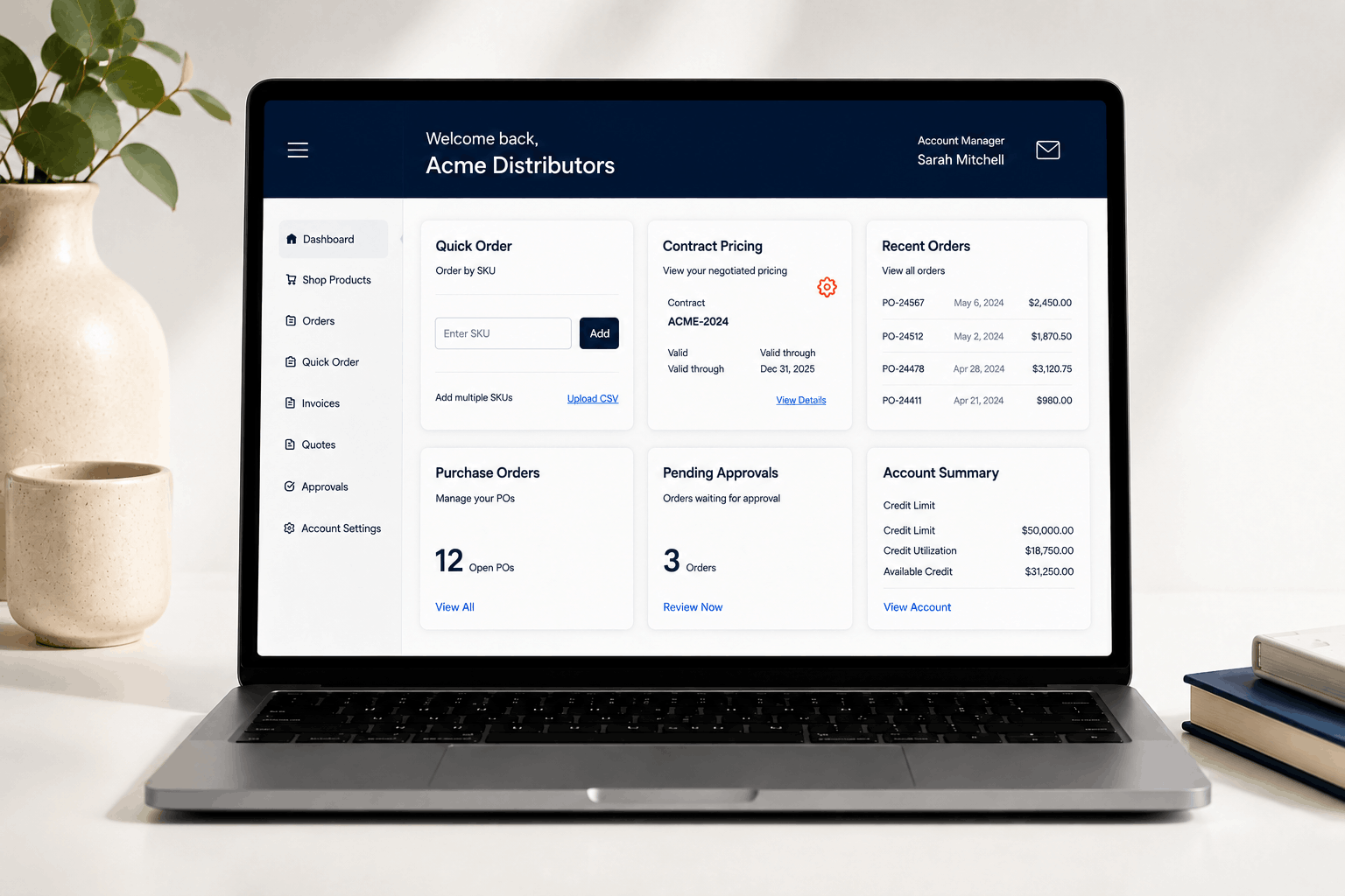 B2B eCommerce Payment Dashboard
