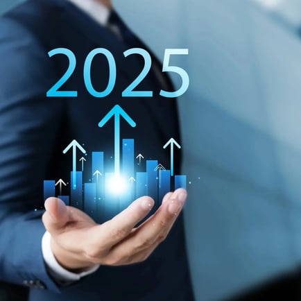 Hand holding rising graph with '2025' text, symbolizing eCommerce quick wins for growth and success in the digital marketplace.