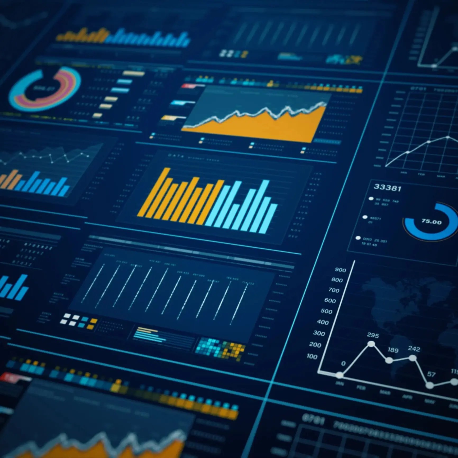 Digital data on a screen