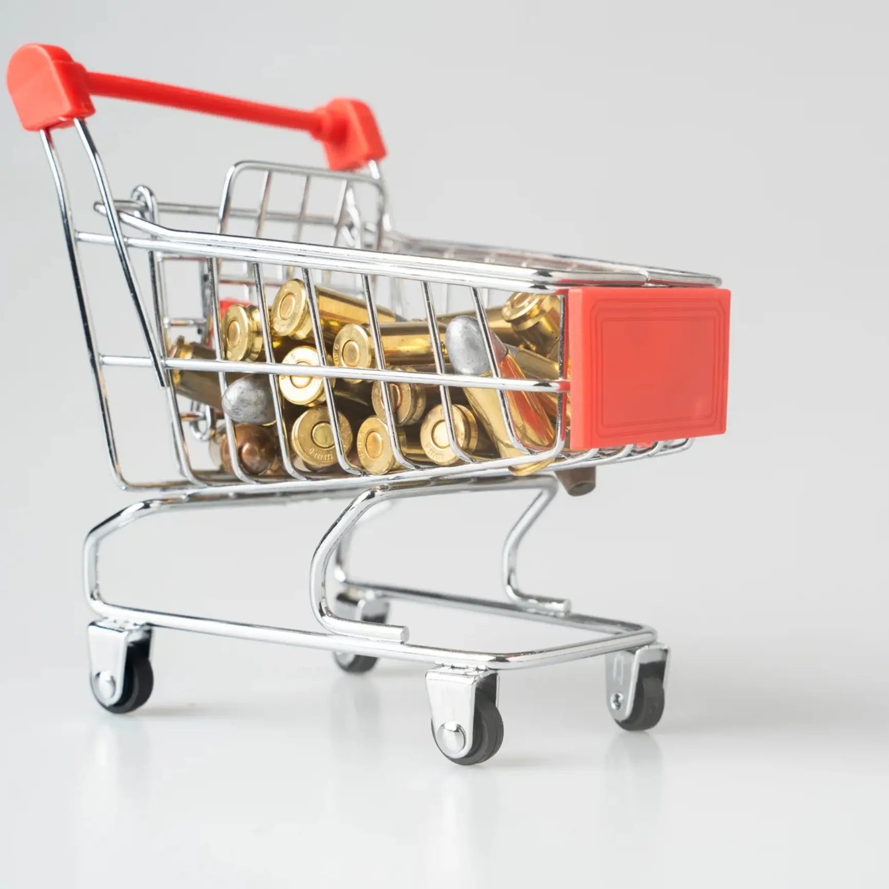 Shopping cart carrying ammunition