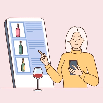 woman shopping online for alcohol
