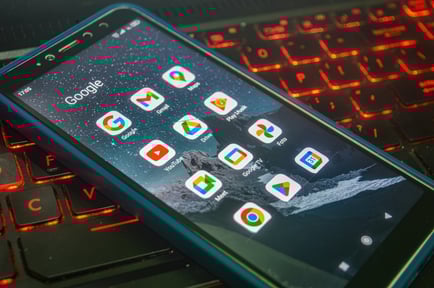 Phonme screen with apps of full google suite