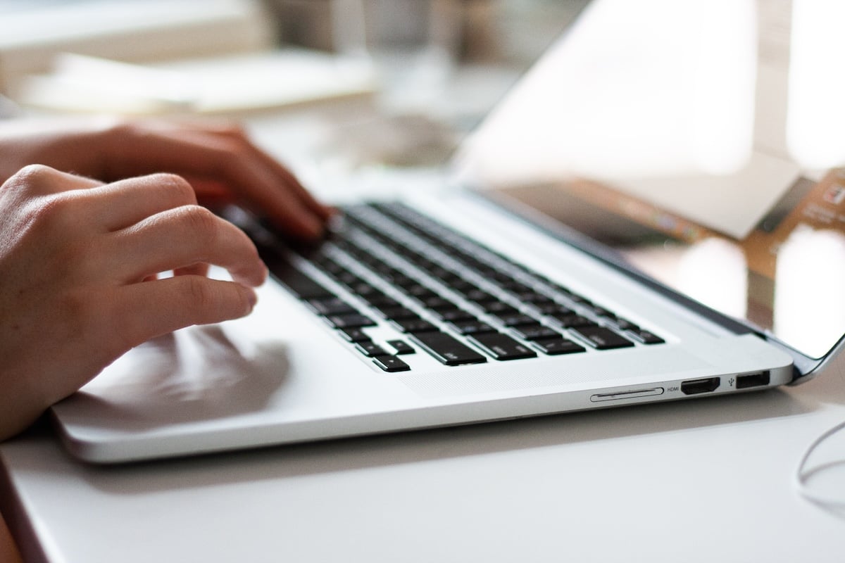 Person using laptop