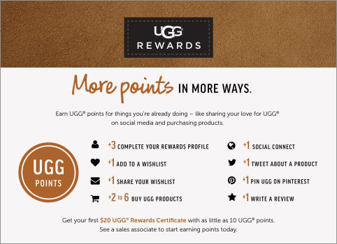 eCommerce Loyalty Programs - Ugg Example